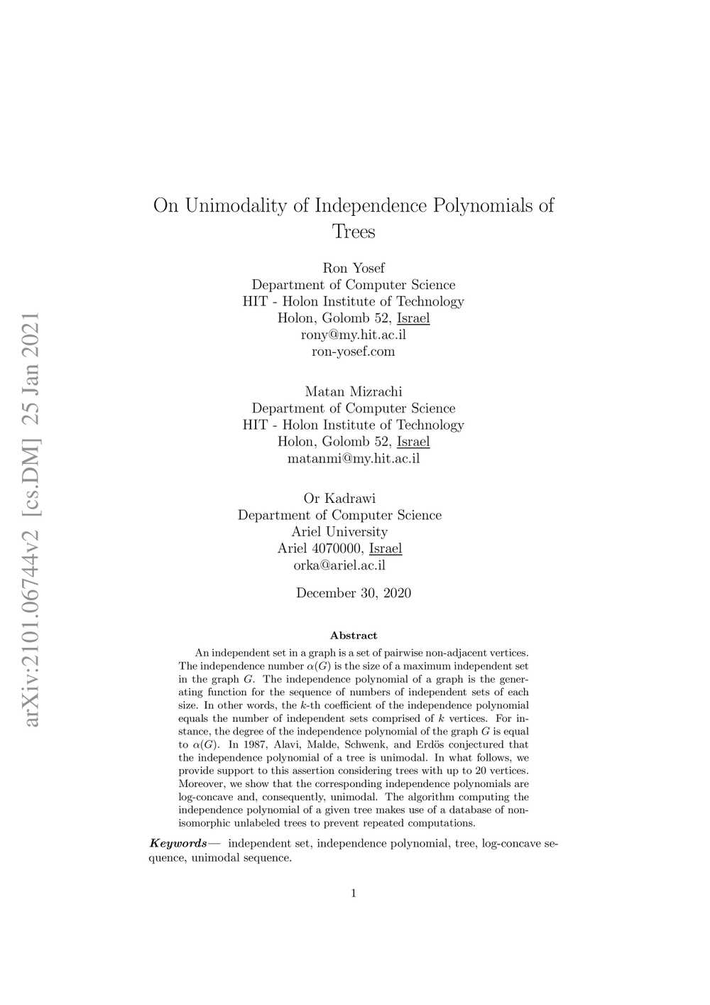 On Unimodality of Independence Polynomials of Trees